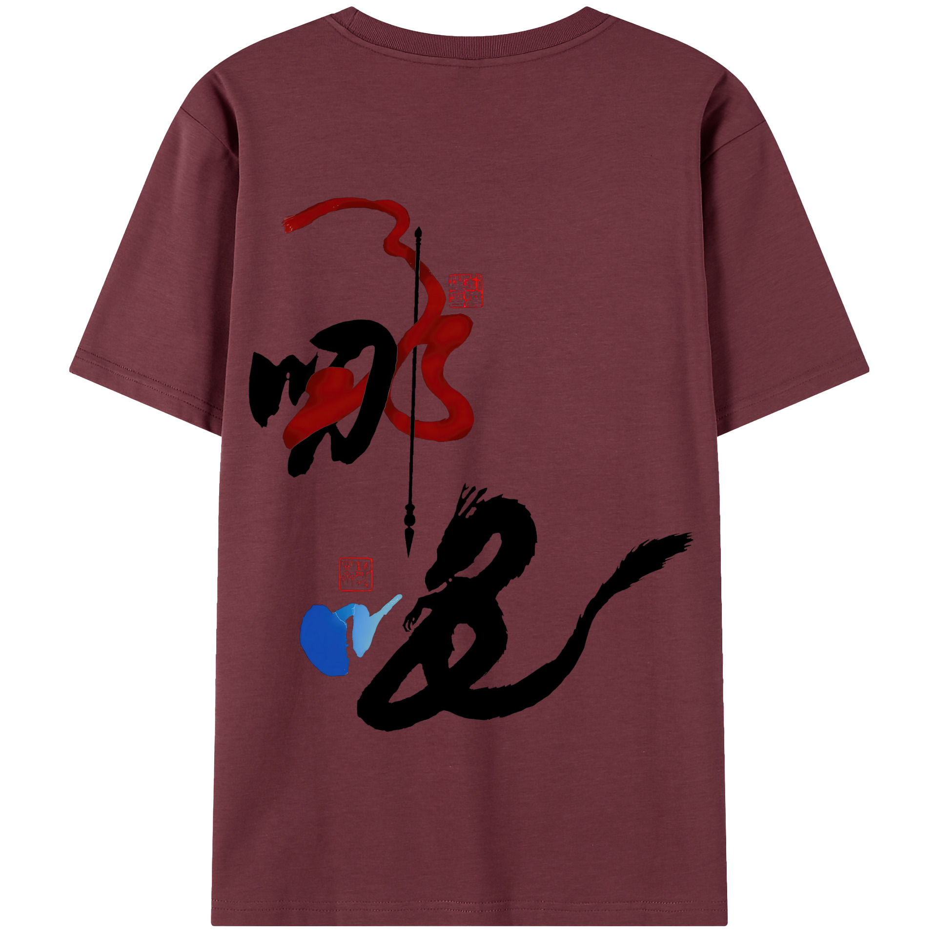 （画像用） Ne Zha 2 ナタ 魔童の大暴れ 綿100％半袖Tシャツ（背面プリント）